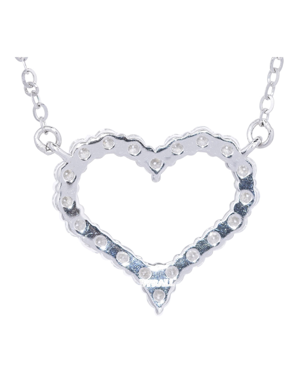 Amour De Paris heart moissanite necklace rhodium silver plated S925 sterling silver — Byrall