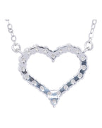 Amour De Paris heart moissanite necklace rhodium silver plated S925 sterling silver — Byrall