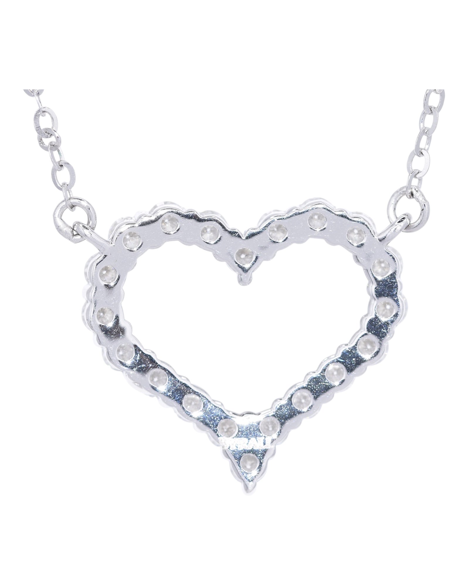 Amour De Paris heart moissanite necklace rhodium silver plated S925 sterling silver — Byrall