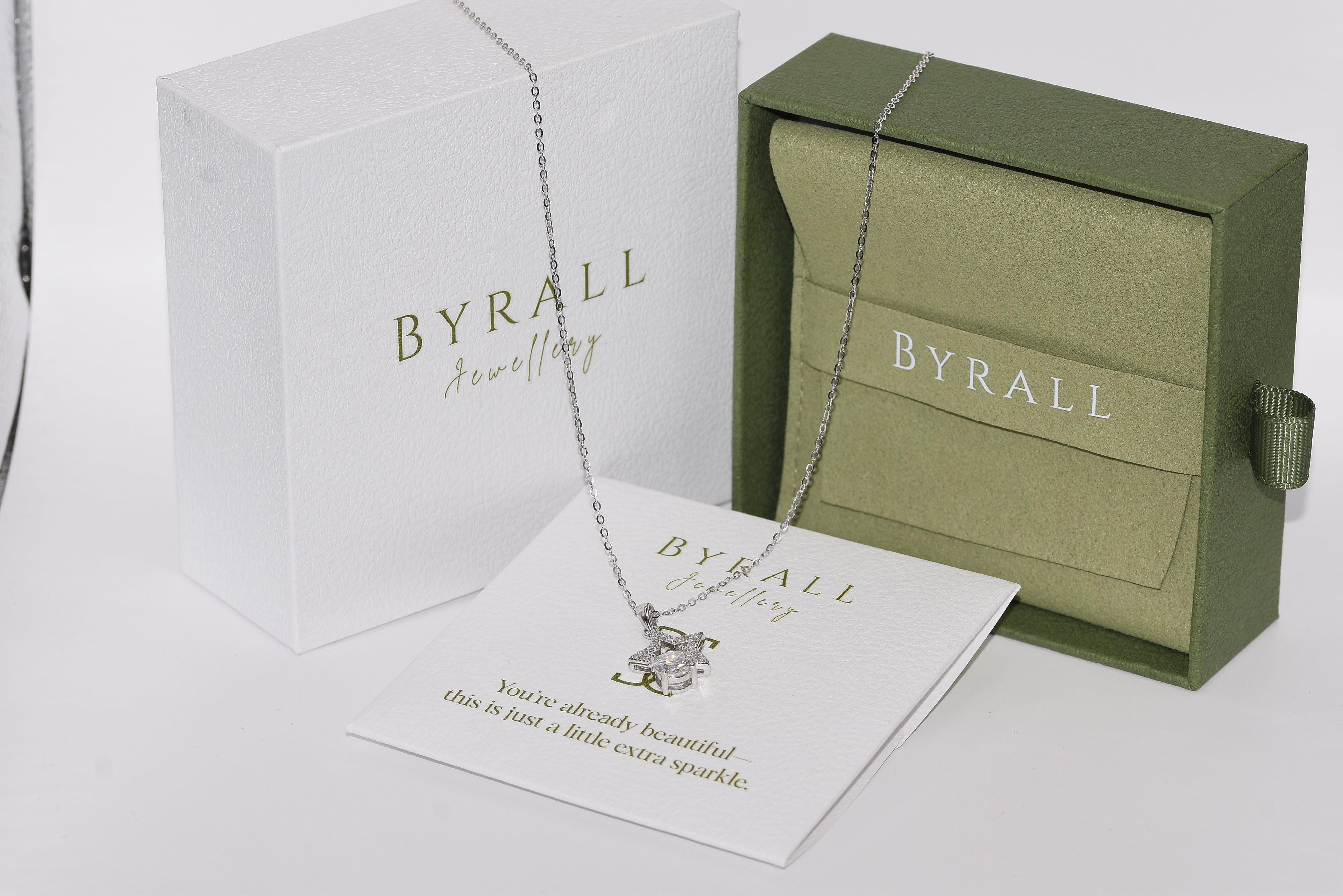 Celeste Drop moissanite necklace in gift-ready box with GRA certificate, free shipping Australia — Byrall