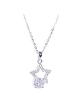Celeste Drop star moissanite necklace 1ct VVS1 rhodium silver S925 sterling silver Australia — Byrall