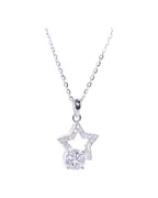 Celeste Drop star moissanite necklace 1ct VVS1 rhodium silver S925 sterling silver Australia — Byrall