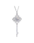 Clé moissanite key necklace 0.8ct VVS1 rhodium silver S925 sterling silver vintage pendant Australia — Byrall