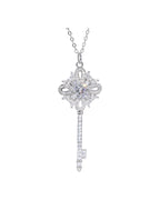 Clé moissanite key necklace 0.8ct VVS1 rhodium silver S925 sterling silver vintage pendant Australia — Byrall