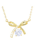 Gold Aurora bow moissanite necklace 0.5ct VVS1 gold plated S925 sterling silver Australia