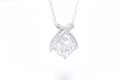 Noir Necklace 1ct VVS1 moissanite ribbon wrap pendant rhodium silver S925 sterling silver Australia — Byrall