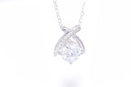 Noir Necklace 1ct VVS1 moissanite ribbon wrap pendant rhodium silver S925 sterling silver Australia — Byrall