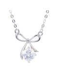 The Aurora Pendant 1ct VVS1 moissanite bow drop necklace rhodium silver S925 sterling silver Australia — Byrall