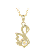 Élan 18k gold swan pendant necklace side angle 1ct VVS1 moissanite — Byrall Jewellery Australia