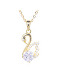 Élan gold swan moissanite necklace 1ct VVS1 18k gold plated S925 sterling silver Australia — Byrall Jewellery