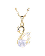 Élan gold swan moissanite necklace 1ct VVS1 18k gold plated S925 sterling silver Australia — Byrall Jewellery