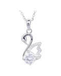 Élan silver swan moissanite necklace 1ct VVS1 rhodium plated S925 sterling silver Australia — Byrall