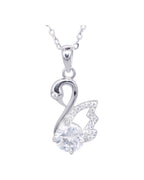 Élan silver swan moissanite necklace 1ct VVS1 rhodium plated S925 sterling silver Australia — Byrall